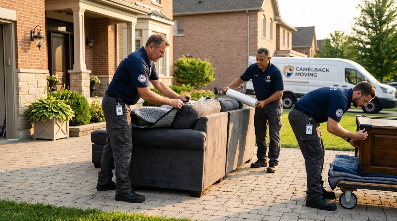 Large estate moving crew wrapping furniture in Brooksville, KY
